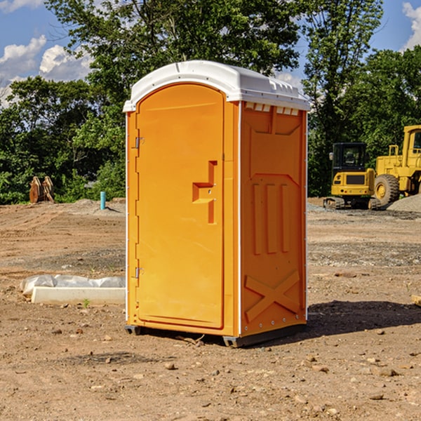 how often are the portable restrooms cleaned and serviced during a rental period in Iron County